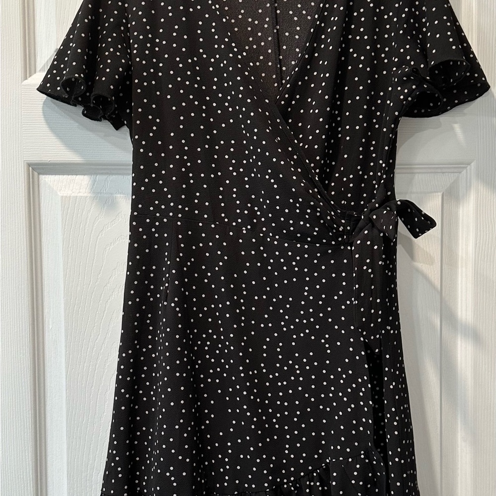 Elegant Black Polka Dot Mini Dress